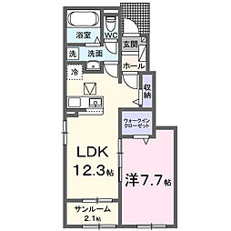 モデリスト 1LDKの間取図画像