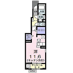 メゾン ラヴェール ワンルームの間取図画像