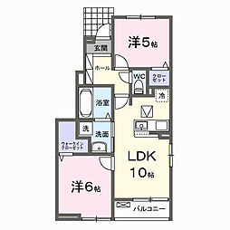 オルキス勝山 2LDKの間取図画像