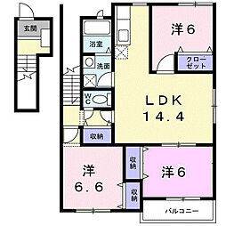 シャン・ド・フルール 3LDKの間取図画像