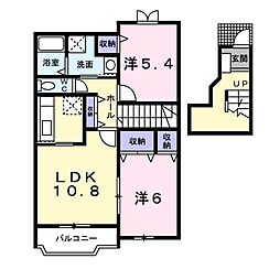 ベルフラワー 2LDKの間取図画像