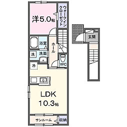 セリーン ネスト 1LDKの間取図画像