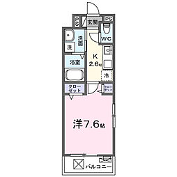 ヒカルサ静岡田町 1Kの間取図画像
