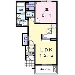 グットプレイスB 1LDKの間取図画像
