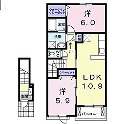 大師ハイツA 2LDKの間取図画像