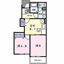 メゾン・グランツ1 2DKの間取図画像