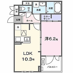 ラフィナート ナガタ 1LDKの間取図画像