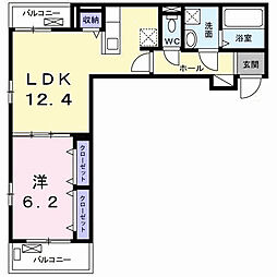ラフィナート ナガタ 1LDKの間取図画像