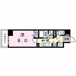 SkyHouse 1Kの間取図画像