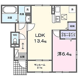 LA GRACE II 1LDKの間取図画像