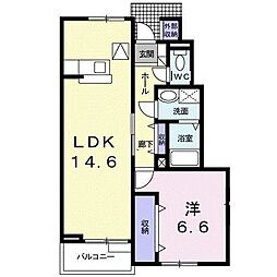 コリーヌ 1LDKの間取図画像