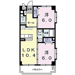 デスパシオ奏 2LDKの間取図画像