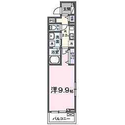 ブリュージュ テラス 1Kの間取図画像
