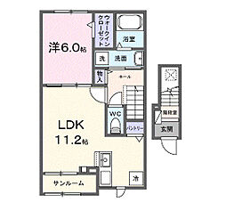 ミーティア 1LDKの間取図画像