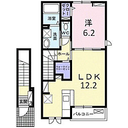 プルミエール 春 II 1LDKの間取図画像