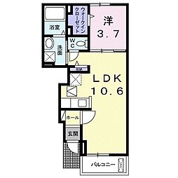 イエローストーン 1LDKの間取図画像