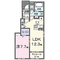 ワン・ユー 1LDKの間取図画像