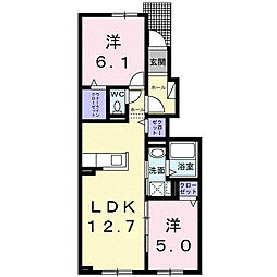 アルドール苫小牧 2LDKの間取図画像
