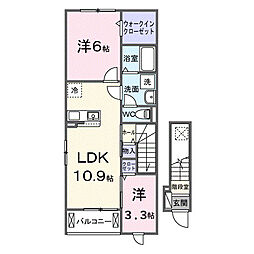 パインアベニューIII C 2LDKの間取図画像