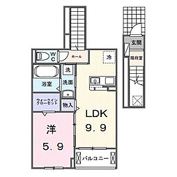 仮称 シエル白岡 II 1LDKの間取図画像