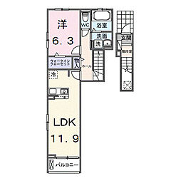 仮称 シエル白岡 II 1LDKの間取図画像