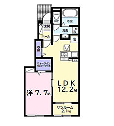 アイリス 1LDKの間取図画像
