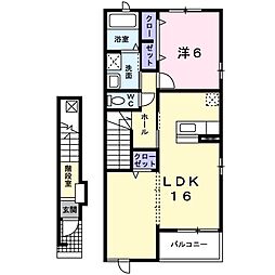 シル・ビサール 1LDKの間取図画像