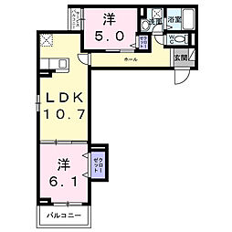 ヒカルサ此花通酉島 2LDKの間取図画像