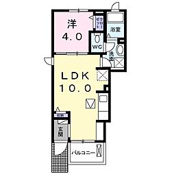 アルカンシエル 1LDKの間取図画像