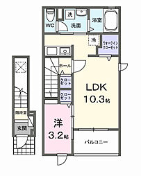 エレシエル 1LDKの間取図画像