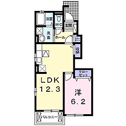 エクセルコート桑原1 1LDKの間取図画像
