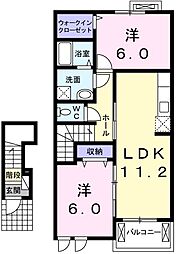 プリムラ 2LDKの間取図画像