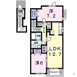 イーストコウセンA 2LDKの間取図画像