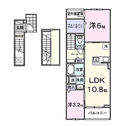 グレイス II B 2LDKの間取図画像