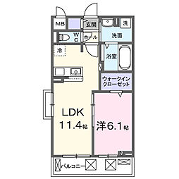 アスクラス 1LDKの間取図画像