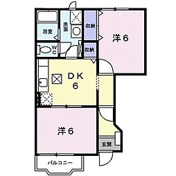 カロス1 2DKの間取図画像