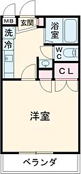 クレモンフェラン弐番館 ワンルームの間取図画像
