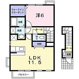 ブリージーハウス 1LDKの間取図画像