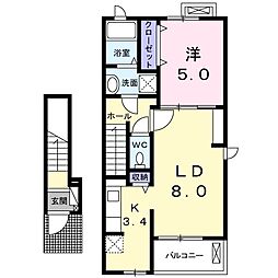 REMIグランドフェリオ2 1LDKの間取図画像