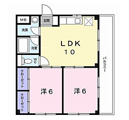 アミュゾン菱川 2LDKの間取図画像