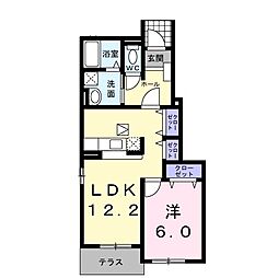 メアラスC 1LDKの間取図画像