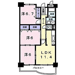 ブライトヒルズH&K 3LDKの間取図画像