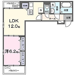 船橋市小室町アパート 1LDKの間取図画像