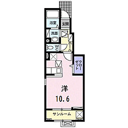 ルヴェ ソン ヴェール ワンルームの間取図画像