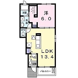 カーサマローネ 1LDKの間取図画像