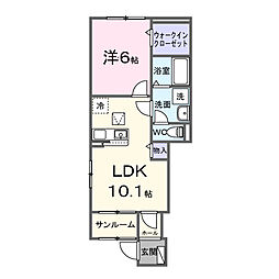リバティードリームハルI 1LDKの間取図画像