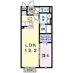 ラフレシールエイメイ 1LDKの間取図画像