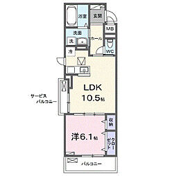旭町1丁目アパート(028751901) 1LDKの間取図画像
