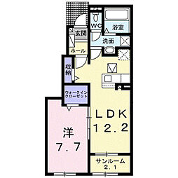 ヴィラ御代田 1LDKの間取図画像