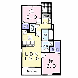 下細井町アパート(028808001) 2LDKの間取図画像